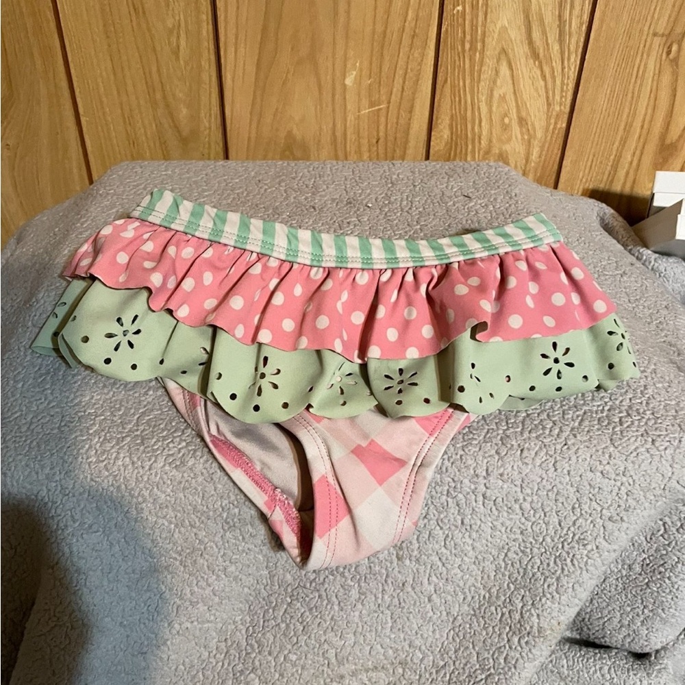 Matilda Jane Pink and Green Ruffled Bikini Bottoms